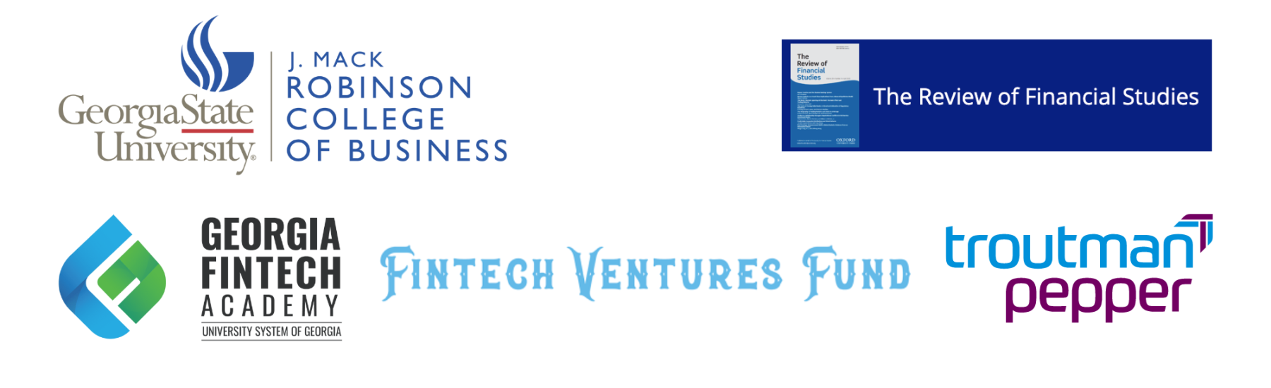 Combined Sponsors logo banner for GSU Fintech Conference